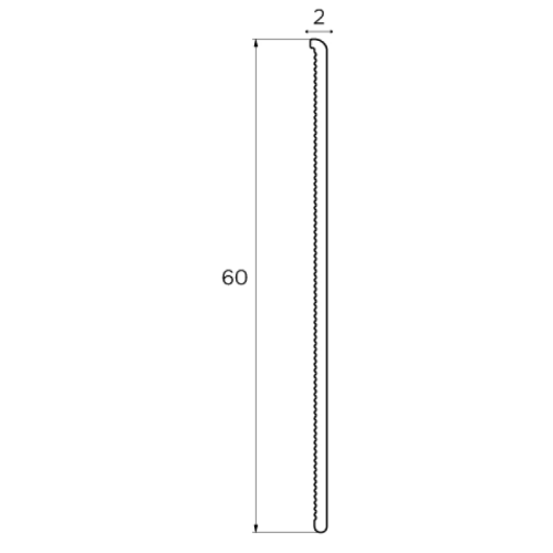 Плінтус алюмінієвий накладний ультра-тонкий 60 мм (смуга) Анод