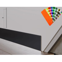 Плінтус алюмінієвий накладний ультра-тонкий 60 мм (смуга) RAL