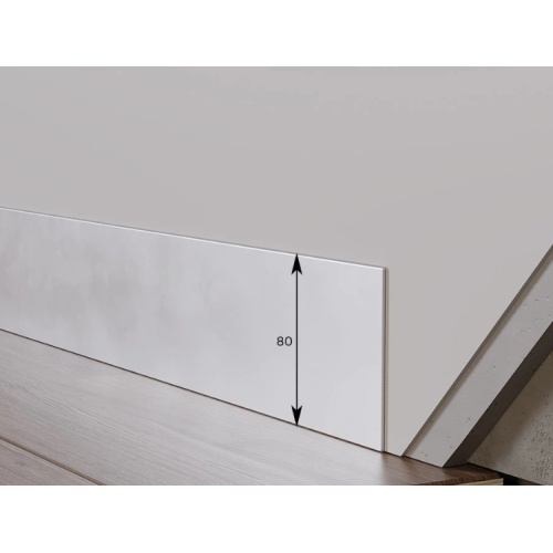 Плінтус алюмінієвий накладний ультра-тонкий 80 мм (смуга) RAL