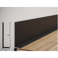 Плінтус алюмінієвий накладний L-профіль 60 мм (RAL)