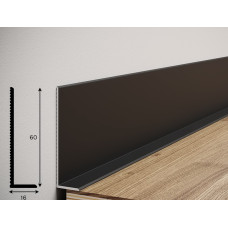 Плінтус алюмінієвий накладний L-профіль 60 мм (RAL)