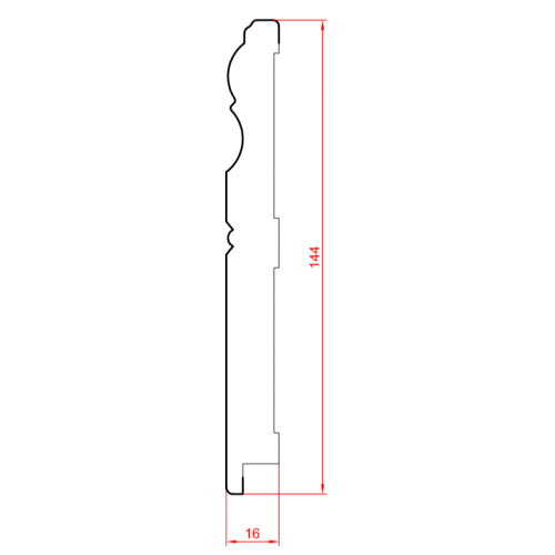 Плінтус ламінований білий МДФ 16145