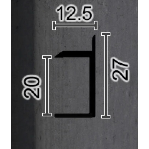 Плінтус алюмінієвий прихованого монтажу 20 мм (H-27)