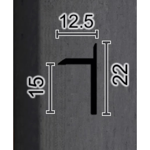 Плінтус алюмінієвий прихованого монтажу 15 мм (H-22)