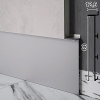 Плінтус алюмінієвий прихованого монтажу 80 мм