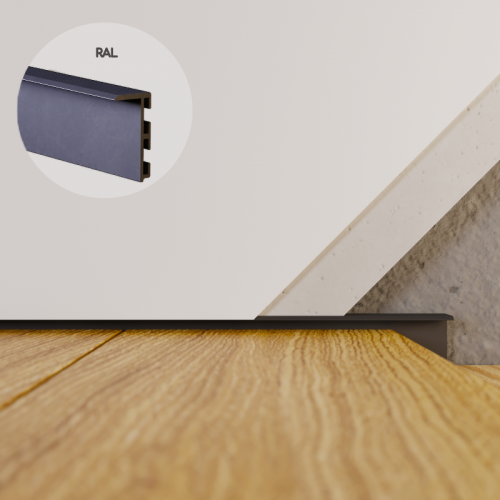 Алюмінієвий плінтус прихованого монтажу 30 мм RAL ALU-S3015