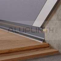 Алюмінієвий плінтус прихованого монтажу з LED підсвічуванням 60 мм (Анодований)