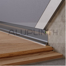 Алюмінієвий плінтус прихованого монтажу з LED підсвічуванням 60 мм (Анодований)