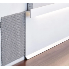 Плінтус алюмінієвий прихованого монтажу для LED підсвічування 100 мм (Р-2-100А)