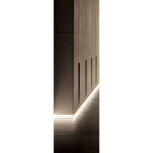 Плінтус алюмінієвий прихованого монтажу для LED підсвічування 100 мм (Р-2-100А)