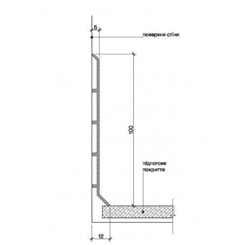 Плінтус алюмінієвий накладний 100 мм (Р-3-100А)